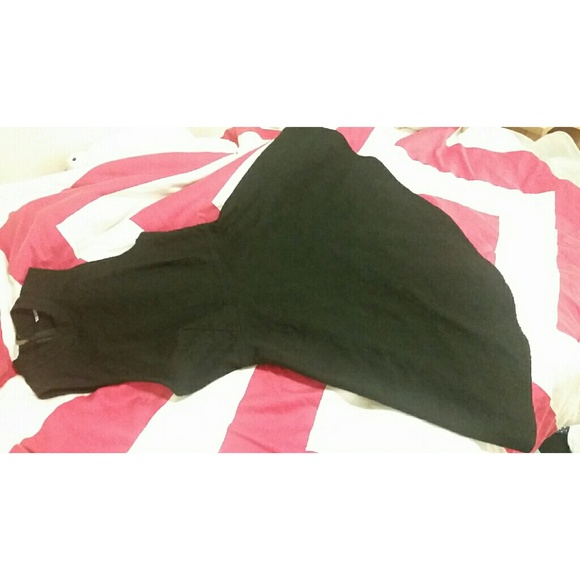 Black Textured High Neck Dress - Picture 3 of 3