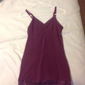 BKE violet tank with lace accents size medium