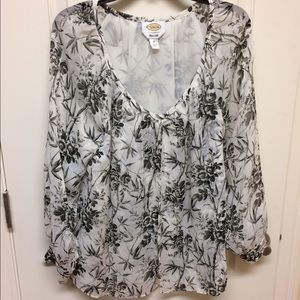 Talbots Silk Flowery Blouse Sz 10