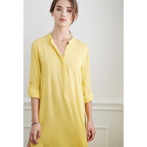 Forever 21 Yellow Longline Henley Shirt Dress