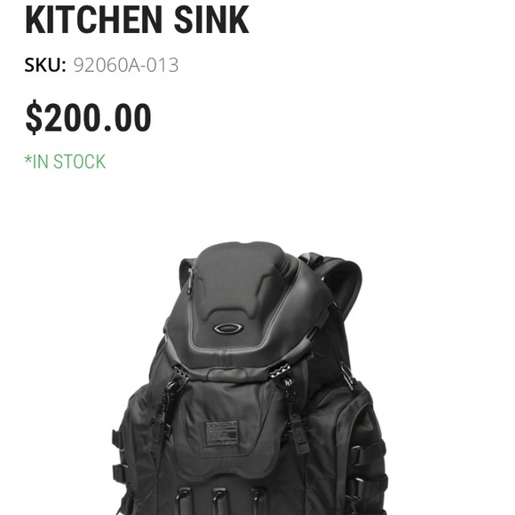 Oakley kitchen sink. A little wear and tear.