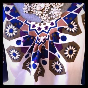 F21 Geometric puffed sleeved dress