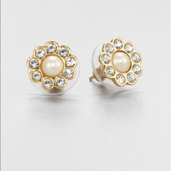 Kate Spade flower earrings in rose