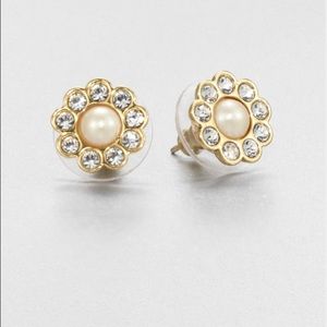 Kate Spade flower earrings in rose