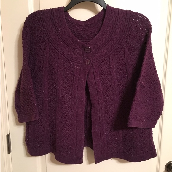 Purple cardigan sweater