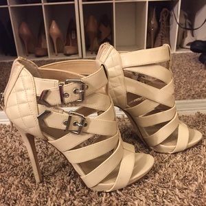 Cream Aldo Buckled Heels