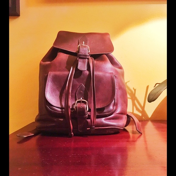 Vintage Backpack, handmade from thick cow leather.