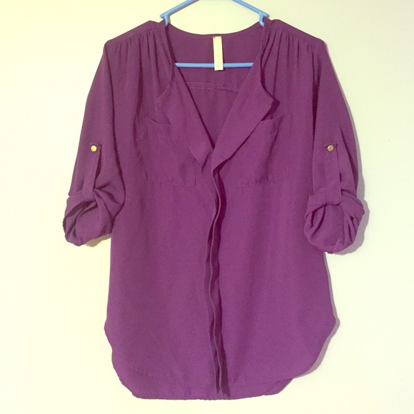 Sheer purple blouse