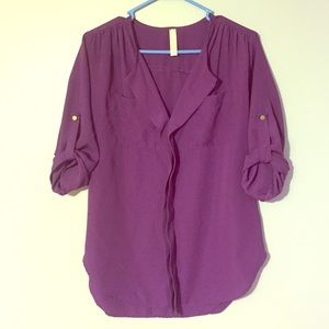 Sheer purple blouse