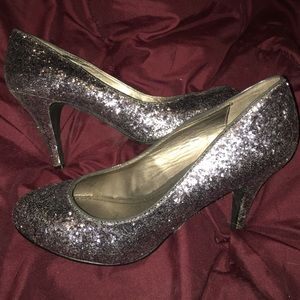Sparkly Silver High Heels