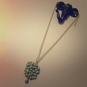Turquoise and gold necklace with chain
