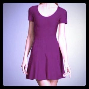 Magenta Herve Leger a-line bandage dress