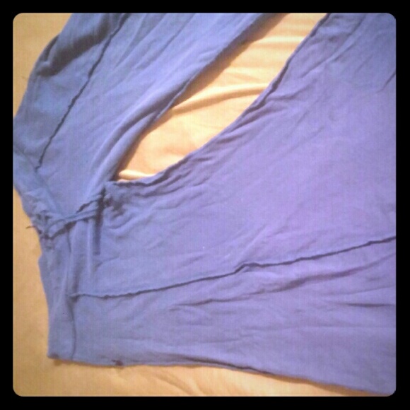 Blue wide leg yoga pants