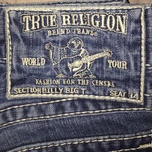 Men's True Religion dark blue boot cut jeans