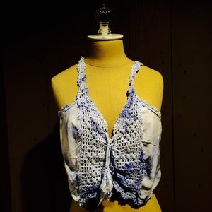 Light blue crochet top