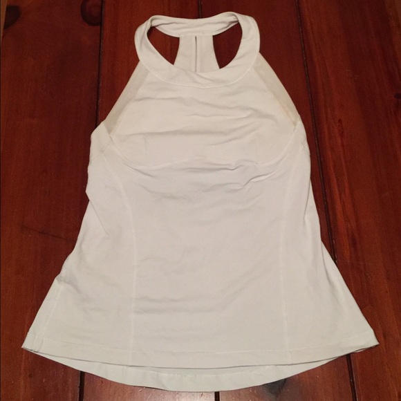White lulu yoga tank