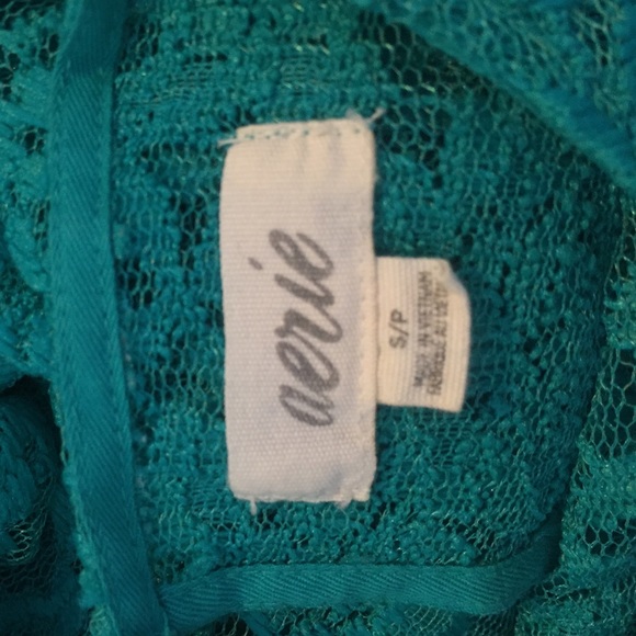Aerie Teal Lace Shirt Size Small - Picture 4 of 4