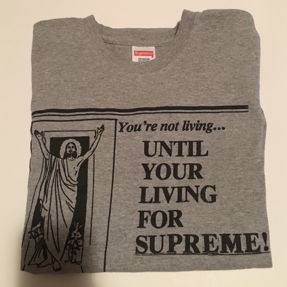 Supreme You're Not Living Gray Tee