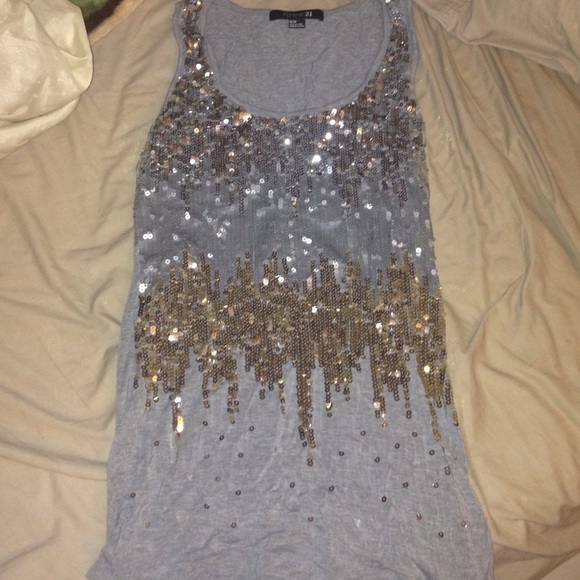 Silver & Gold Sequin Top