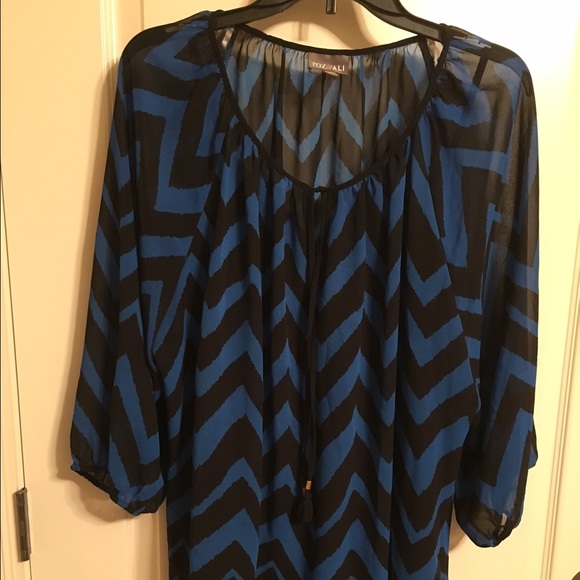 Chevron striped sheer tunic