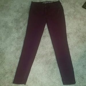 Maroon jeggings super stretch American eagle