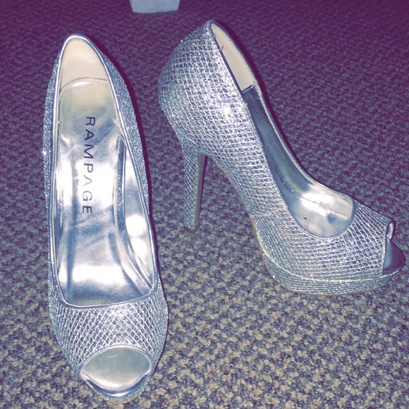 Rampage Silver Sparkly Heels