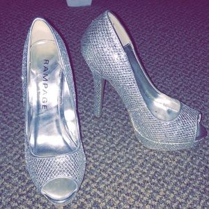 Rampage Silver Sparkly Heels