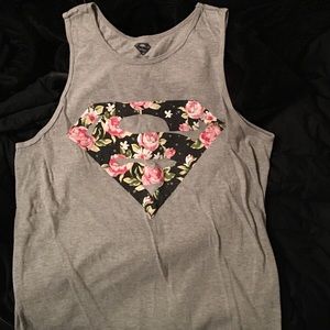 Floral superman tank