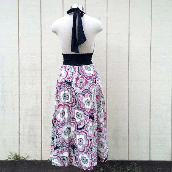 Anthropologie pink floral halter dress - Picture 3 of 4