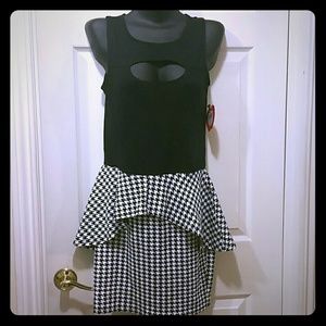 Houndstooth Peplum dresd