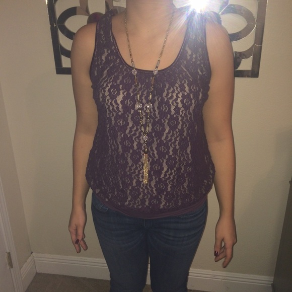 Purple lace tank