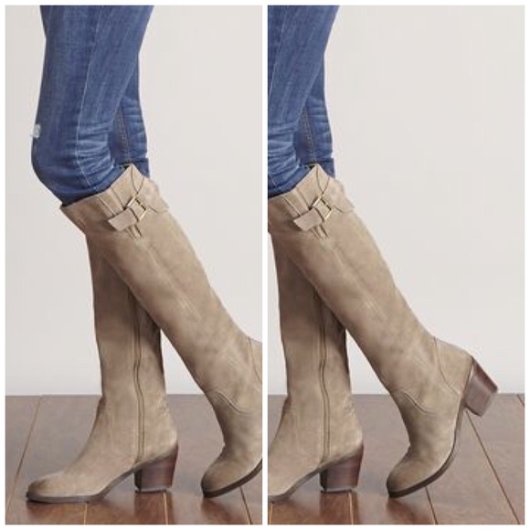 Sole Society HOLLYN Suede Knee Boot 8.5 NEW Taupe - Picture 1 of 4