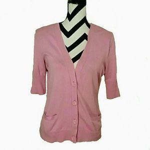 Pink Short Sleeve Cardigan
