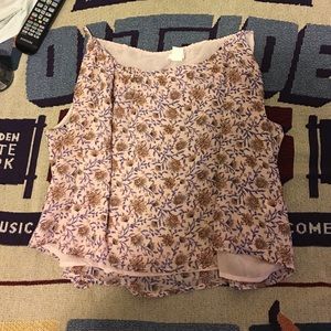 Light coral floral crop top