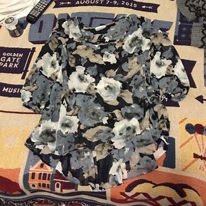 Slightly sheer floral blouse