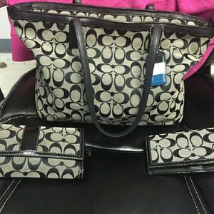 Coach purse, wallet, and checkbook cover