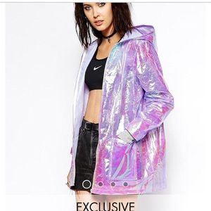 PURPLE HOLO RAINCOAT