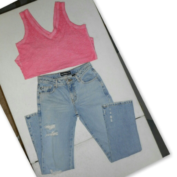 Limited Express Vintage Studded Destroyed Jeans