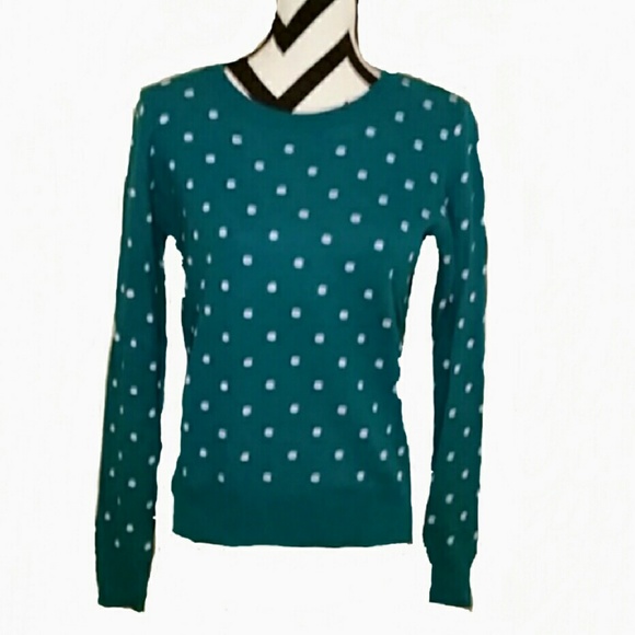 Aqua & White Polha Dot Sweater