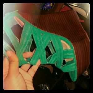 Justfab Green wedges