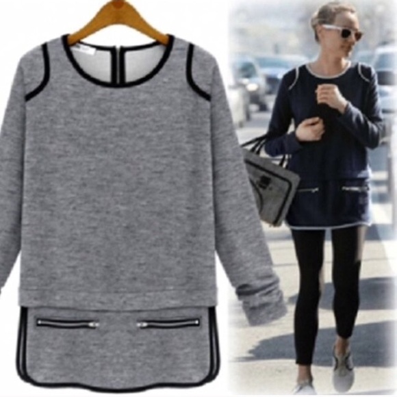 Tops - Gray Long Sleeve Tunic