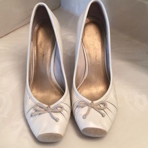 White ballet wedge heel
