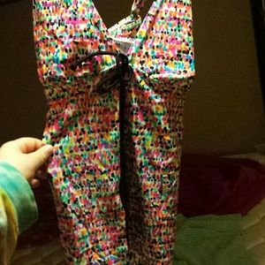 Multi-colored bathing suit, takini