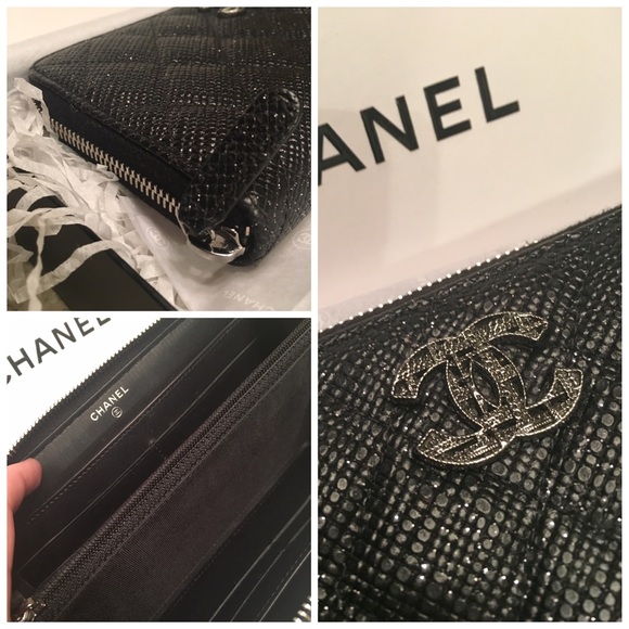 💯 Authentic Chanel 2013 Glitter Calfskin Wallet - Picture 4 of 4