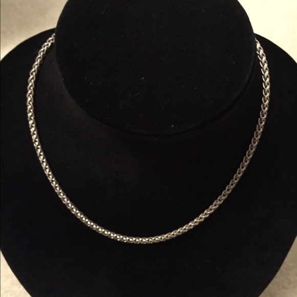 **Silvertone Necklace** Rope Braided Chain