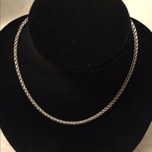 **Silvertone Necklace** Rope Braided Chain