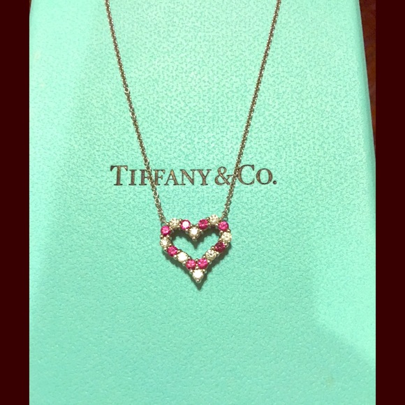 Authentic Tiffany Sapphires and Diamond Heart