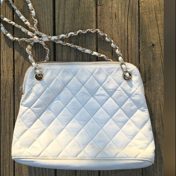 SOLD - Chanel Vintage White Quilted Bag