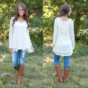 Women hooded long sleeve top