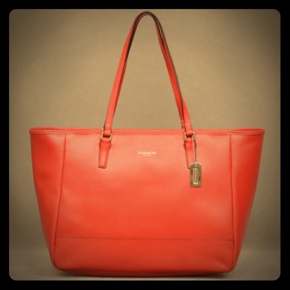 Coach Red Leather Tote